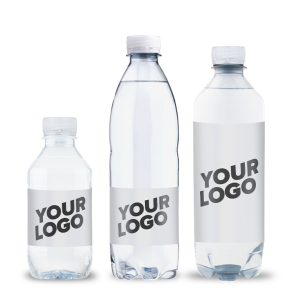 Logovann med transparent etikett